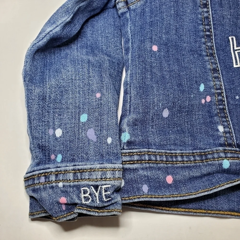 Cat & Jack Paint Splatter Jean Jacket Sz 3T